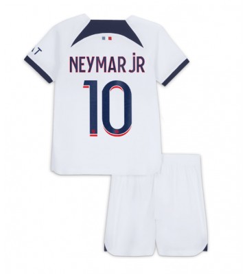Paris Saint-Germain Neymar Jr #10 Bortedraktsett Barn 2023-24 Kortermet (+ Korte bukser)